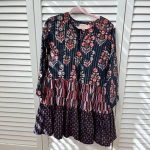 Pink Chicken Navy Printed Dress - Size 3Y